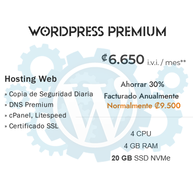 Alojamiento Web Profesional WordPress Premium