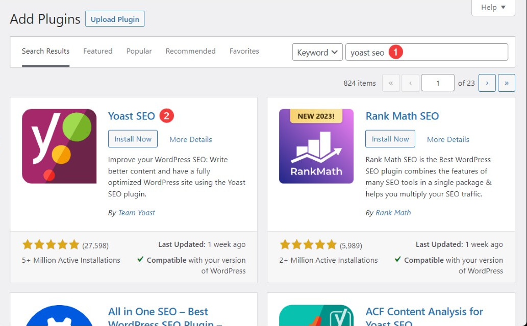 Install and activate Yoast SEO plugin