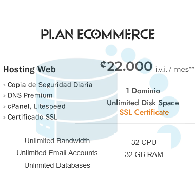 Alojamiento Web Plan eCommerce