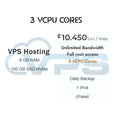 Alojamiento VPS 3vCPU Cores