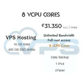 Găzduire VPS 8vCPU Cores - VPS Hosting 8vCPU Cores - Alojamiento VPS 8vCPU Cores